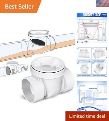 Durable 3-Inch PVC Drain Backflow Preventer Valve - Easy Installation