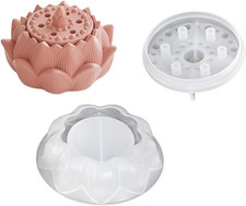 Lotus Jar Silicone Molds with Lid, Storage Box Resin Molds for DIY Trinket Box,