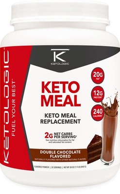 KetoLogic Keto Meal Replacement Shake Powder (Chocolate) (20 Servings)