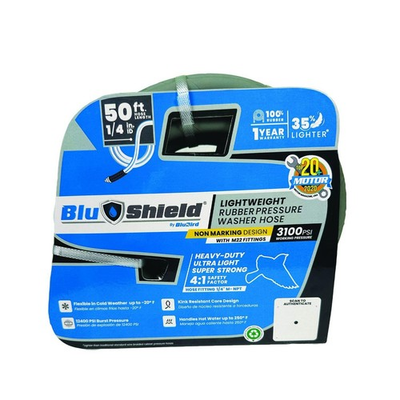 #ad BluShield PW1425 NM 1 4quot; x 50#x27; Polyester Braided Rubber Pressure Washer Hose... $59.79