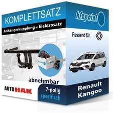 AUTO HAK Anhängekupplung abnehmbar und E-Satz 7polig für Renault Kangoo 13- AHK