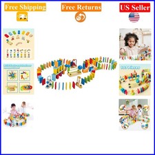 Dynamo Wooden Domino Set for Kids, 107 Pieces, Race  Build, Classroom Ready