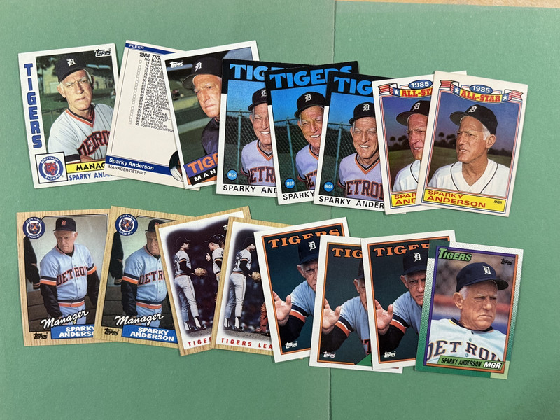 Sparky Anderson   Lot of 16 Cards   Different Years   Detroit Tigers   HOF
