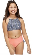 Justice Girls Arabesque Shell High Neck Bikini Set Size 10 Swimwear Beach Cruise