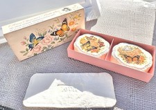Avon Soap Butterflies Floral 6oz Decorative Bath Vintage In Case 3pc