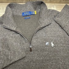 Polo Ralph Lauren Estate Rib Quarter Zip Pullover Men's XL Heathered Brown NWOT