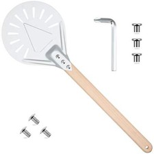 Round Perforated Pizza Peel Aluminum Pizza Turning Peel Pizza Paddle 7 Inch