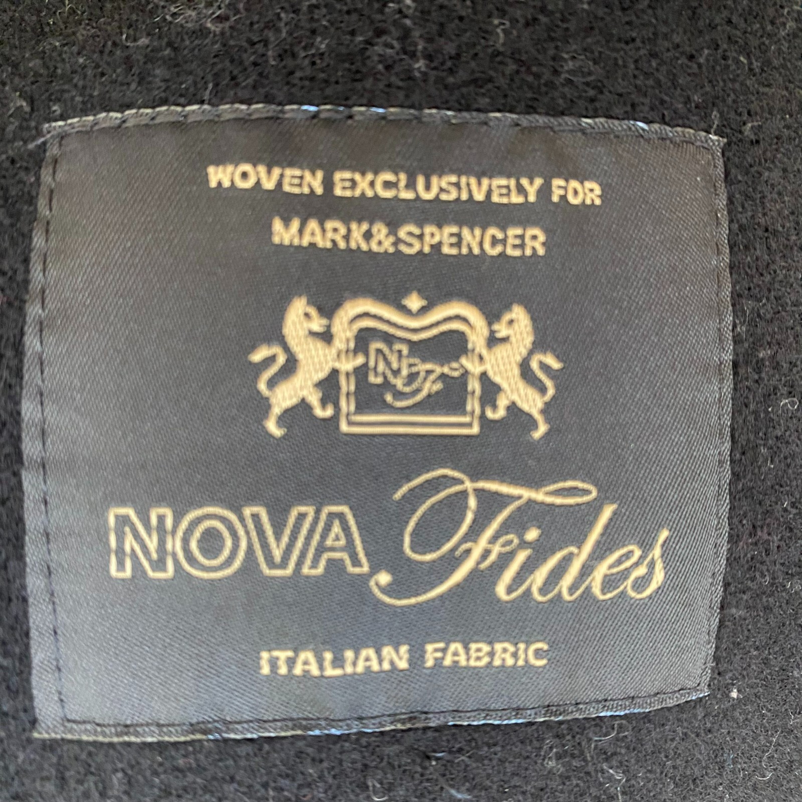 Marks & Spencer Black Nova Fides Wool Cashmere Mix Coat Double Breasted