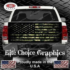 Military Od Green Camo Flag Truck Tailgate Wrap Vinyl Graphic Decal Wrap