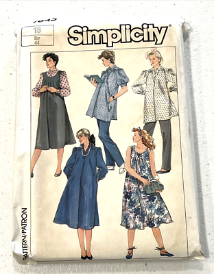 Vintage Simplicity 7645 Pattern Maternity Dress Top Trousers Size 16 Uncut  | eBay