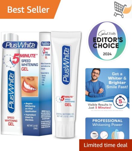 Plus White 5 Minute Premier Speed Whitening Gel Fast Gentle Enamel Friendly 2oz