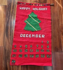 Vintage Felt Sequins Happy Holidays Christmas Tree Advent Calendar Bucilla 