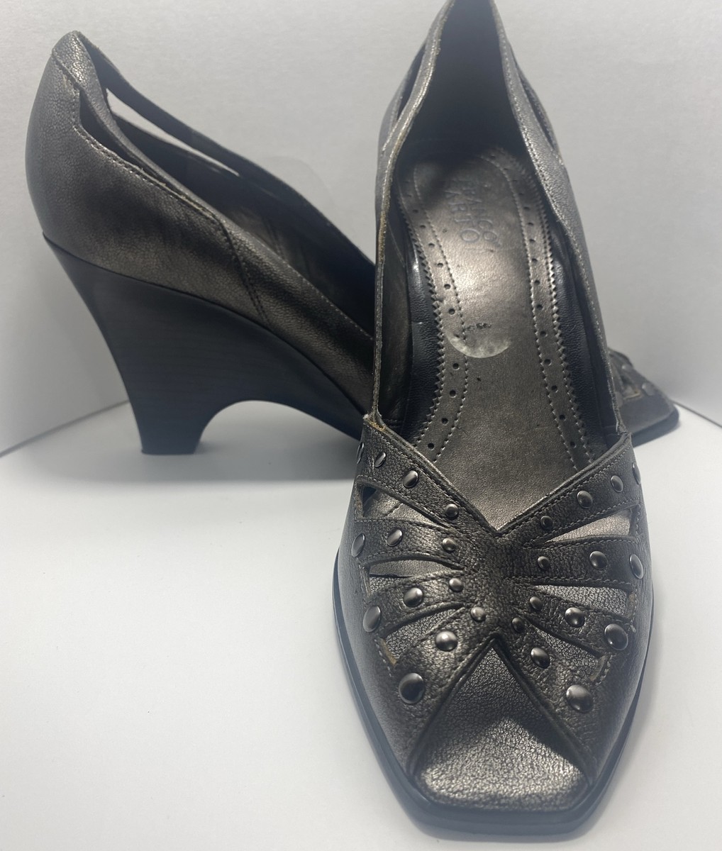 Franco Sarto Sz 10 Wedge Sandals Woman’s Charcoal Grey