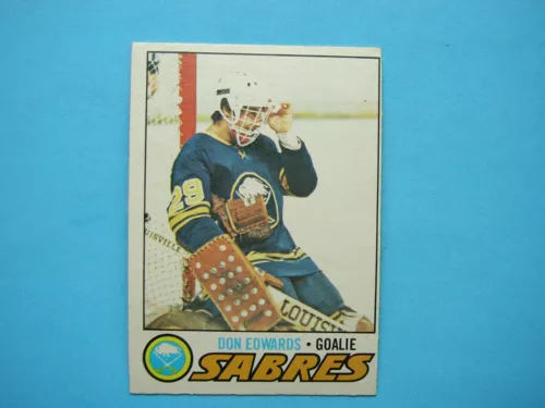 1977/78 O-PEE-CHEE NHL HOCKEY CARD #201 DON EDWARDS ROOKIE EX/NM NM SHARP+ OPC