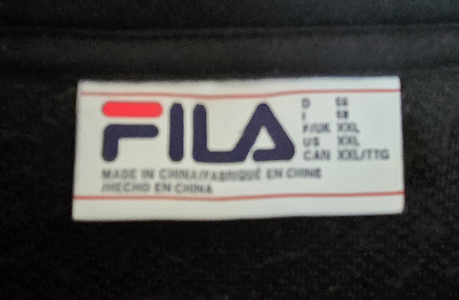 Felpa con cappuccio pullover sherpa Fila Bruno 1 4 zip XXL nero grigio righe calda