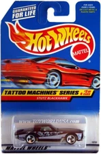 1998 Hot Wheels #687 Tattoo Machine Series #3 Stutz Blackhawk (red car card)