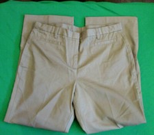 NEW LANDS END WOMENS FIT 3 ADJUSTABLE WAIST PANTS KHAKI 8P X 27"