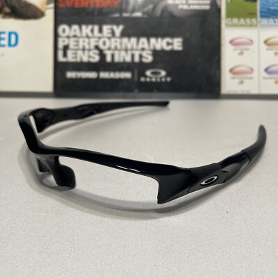 Oakley Flak Jacket 1.0 XLJ Jet Black w/ Chrome Icons - SKU# 12-903