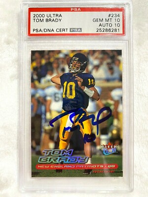 GRADED TOM BRADY ROOKIE 2000 FLEER ULTRA #234 SIGNED AUTO 10 PSA