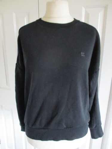 Sweaty Betty - Black, 100% cotton, long sleeve, sweatshirt top - Size L