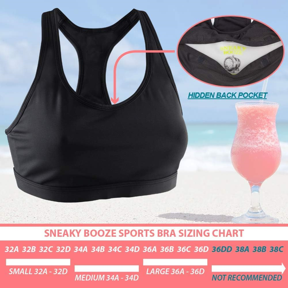 Sneaky Booze Sports Bra Hidden Flask Pouch for Women: Portable