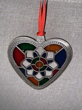 Stained Glass  Metal Holiday Christmas Tree Ornament Decor Suncatcher