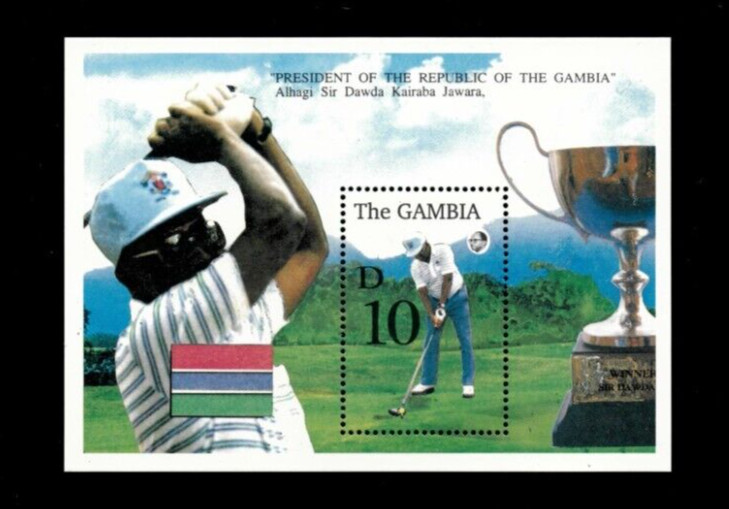 VINTAGE CLASSICS - Gambia 1992 - Golf - Souvenir Stamp Sheet Scott #1312B - MNH