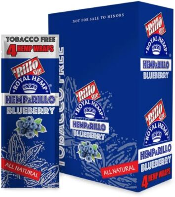 #ad Hemparillo Blueberry Rillo Size Full Box of 15 Pouches 4 Per Pouch $16.45
