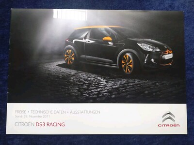 Citroen DS3 Racing Preise technische Daten Ausstattungen Prospekt 11.2011