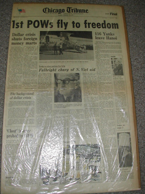 1st POWs FLY TO FREEDOM, Newspaper, February 12, 1973
