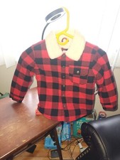 Gap Toddler 4years Red, Black Plaid Button Sherpa Shirt Jacket