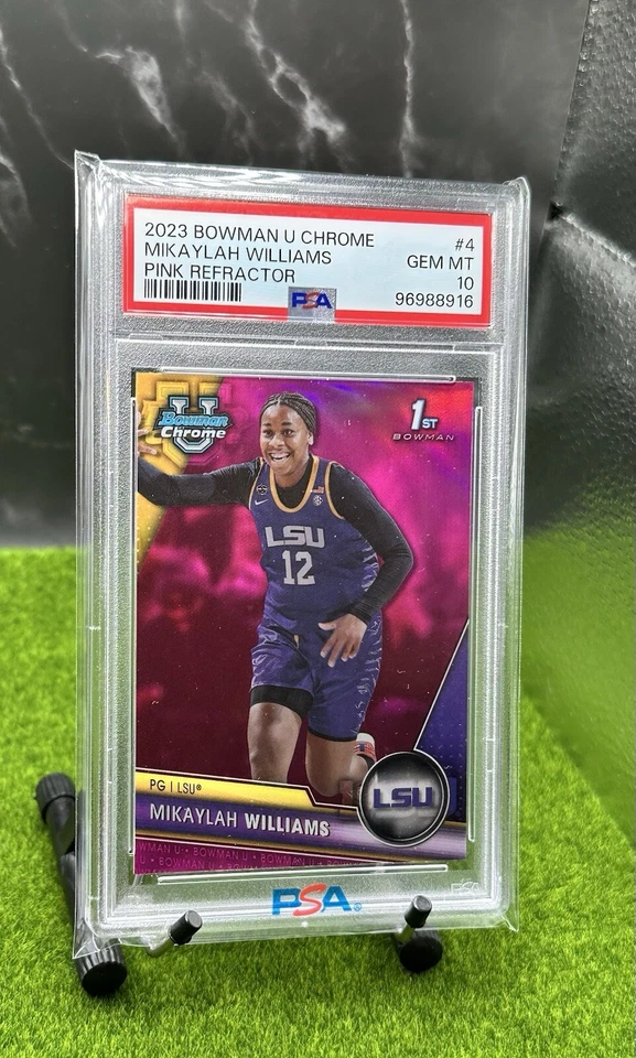 2023 Bowman U Chrome MIKAYLAH WILLIAMS #4 1st Pink Refractor 💎PSA 10💎 LSU - Image 3 of 3