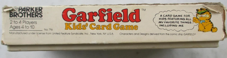Juego de cartas Garfield Kids 1978 Parker Brothers juego a juego vintage Foto 3 de 4
