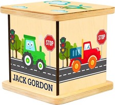 Personalized Cars Wooden Piggy Bank for Kids, Custom Gifts for Boys Kids