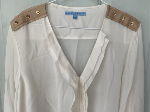 ANTONIO MELANI WOMENS L Silk Blouse /shirt NWT - Picture 2 of 10