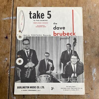 Das Dave Brubeck Quartett ''''Take 5'''' 1959 Original Noten