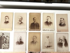 Lot Of Vintage Cabinet Cards 4/14 X 6 1/2 1875-1905  Mounted On Stiff Cardboard