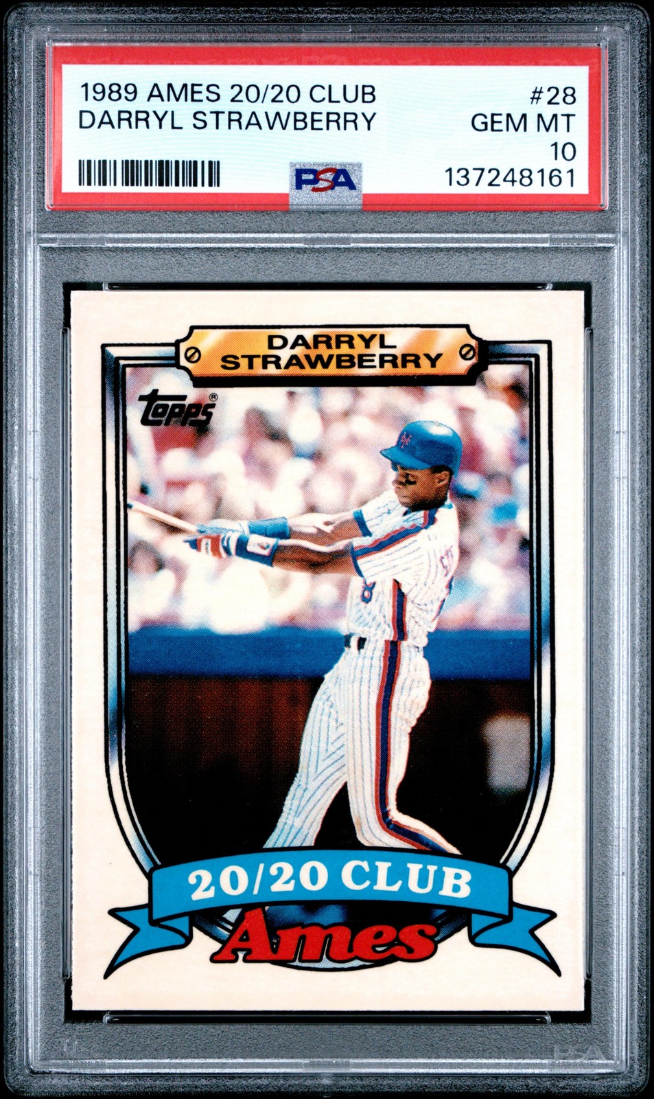 137248161 Darryl Strawberry 1989 Topps Ames 20/20 Club #28 PSA 10