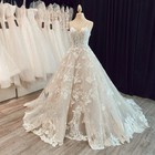 Luxury Boho Lace Wedding Gowns Spaghetti Straps Vestidos Blush Pink Sexy Women