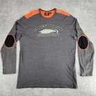Harley Davidson Long Sleeve Shirt Mens XL Screamin Eagle Elbow Patches