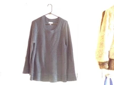 NEW WOMENS STYLE &CO. XL NAVY SWEATER, NAVY, BLACK,KNIT @ NECK,SLEEVES & BOTTOM