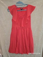 Express Red Ruffle Fit & Flare Dress – Size 4