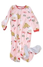 Carters Fleece Footed pajama Blanket Sleeper, Christmas Santa Reindeer, SZ: 5T