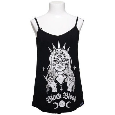 Gothicana, Tank­top, Größe: S, model: black blood, Schwarz/Weiß #DOD