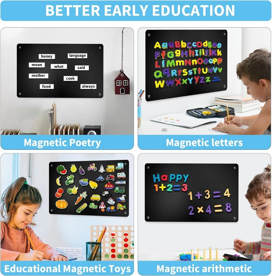 17.1" x 11.8" 2 Pack Black Metal Magnetic Board - Magnet Bulletin Board to Displ - Image 3 of 4
