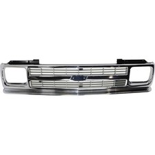 Grille For 91-93 Chevrolet S10 91-94 S10 Blazer Chrome Shell W Gray Insert