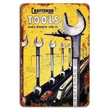 Vintage 1948 Craftsman Tools Metal Sign - Retro Tool Shop Decor
