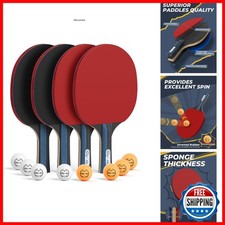 Glymnis Ping Pong Paddles Set 4/2, Table Tennis Rackets Set And Balls 4350052529