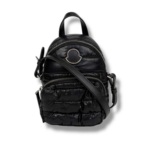 Moncler Mini Backpack Crossbody Bag Black Nylon Pochette Shoulder Pocket Women's