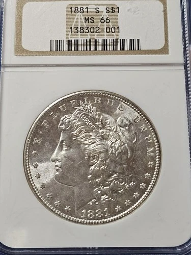 1881-S Morgan Silver Dollar $1, NGC MS66, Gem Uncirculated BU